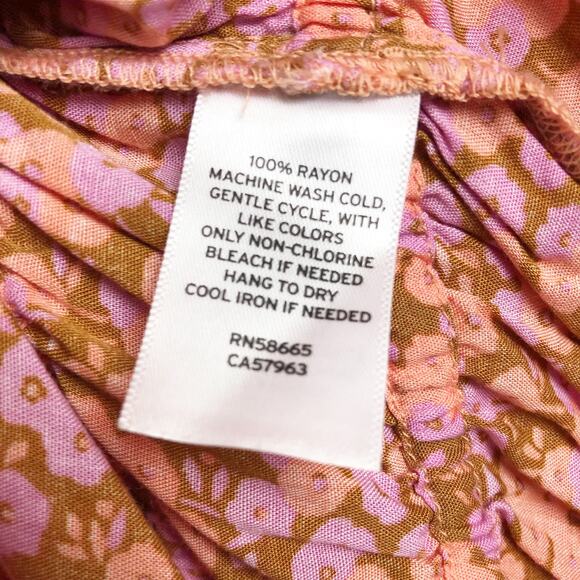 BP Nordstrom Womens One Shoulder Top 3X Tan Pink Allison Floral Lightweight NWT - Picture 6 of 7
